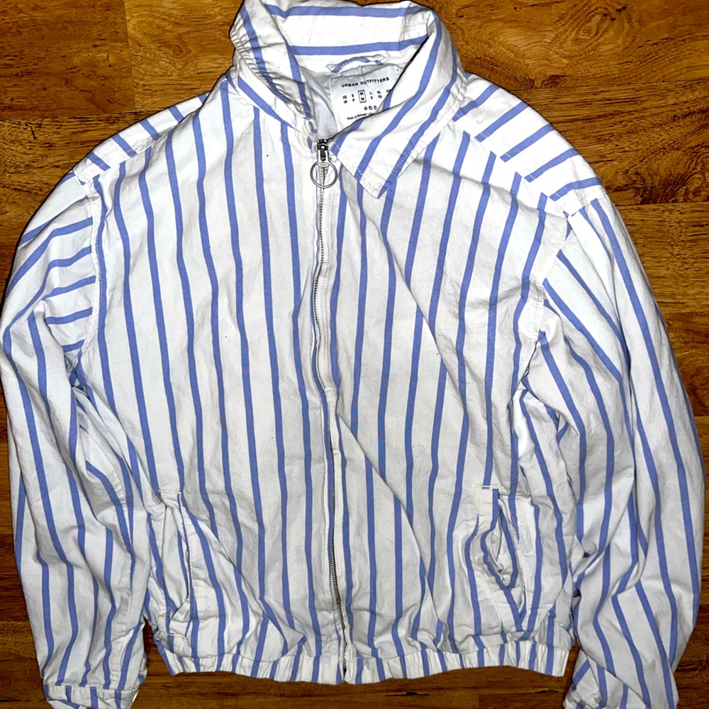Urban outfitters women’s jacket, blue and white, like new